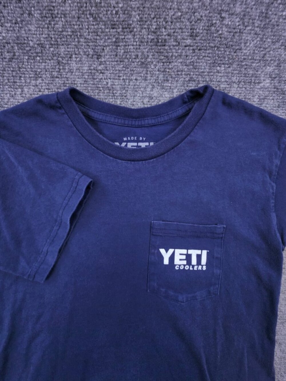 Yeti Men's Small Blue Tshirt Short Sleeve Yeti Coolers Bulit For the Wild Cotton